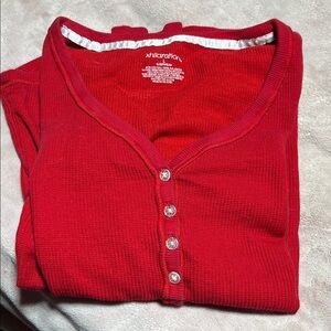 Xhilaration Women's Vibrant Red thermal pj top